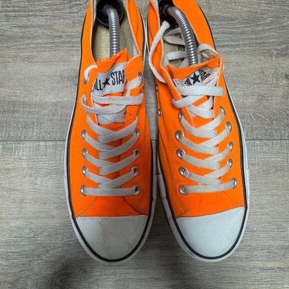 Converse Bright Orange Canvas Sneakers Men's Size 9 - Picture 2 of 7